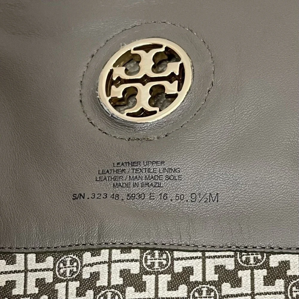 Tory Burch Junction Riding Boot Greenish Gray Low Heal - Picture 11 of 12